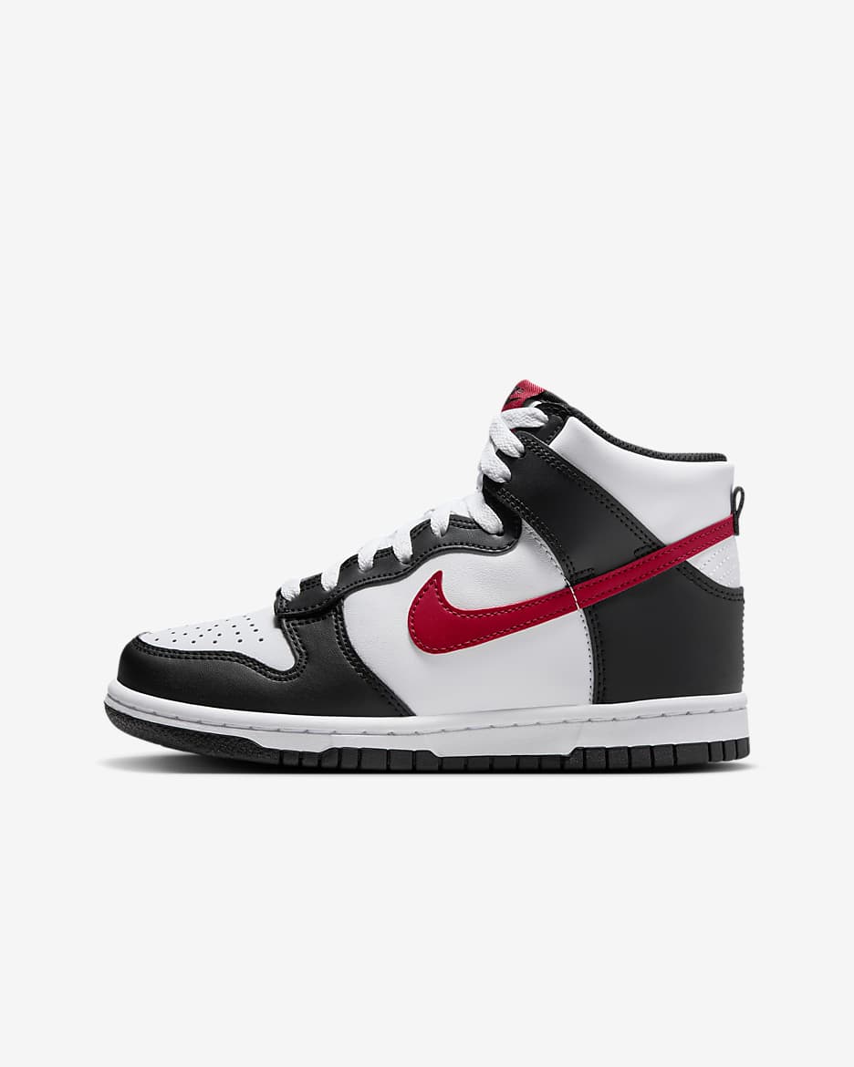 Nike dunks high red black hotsell